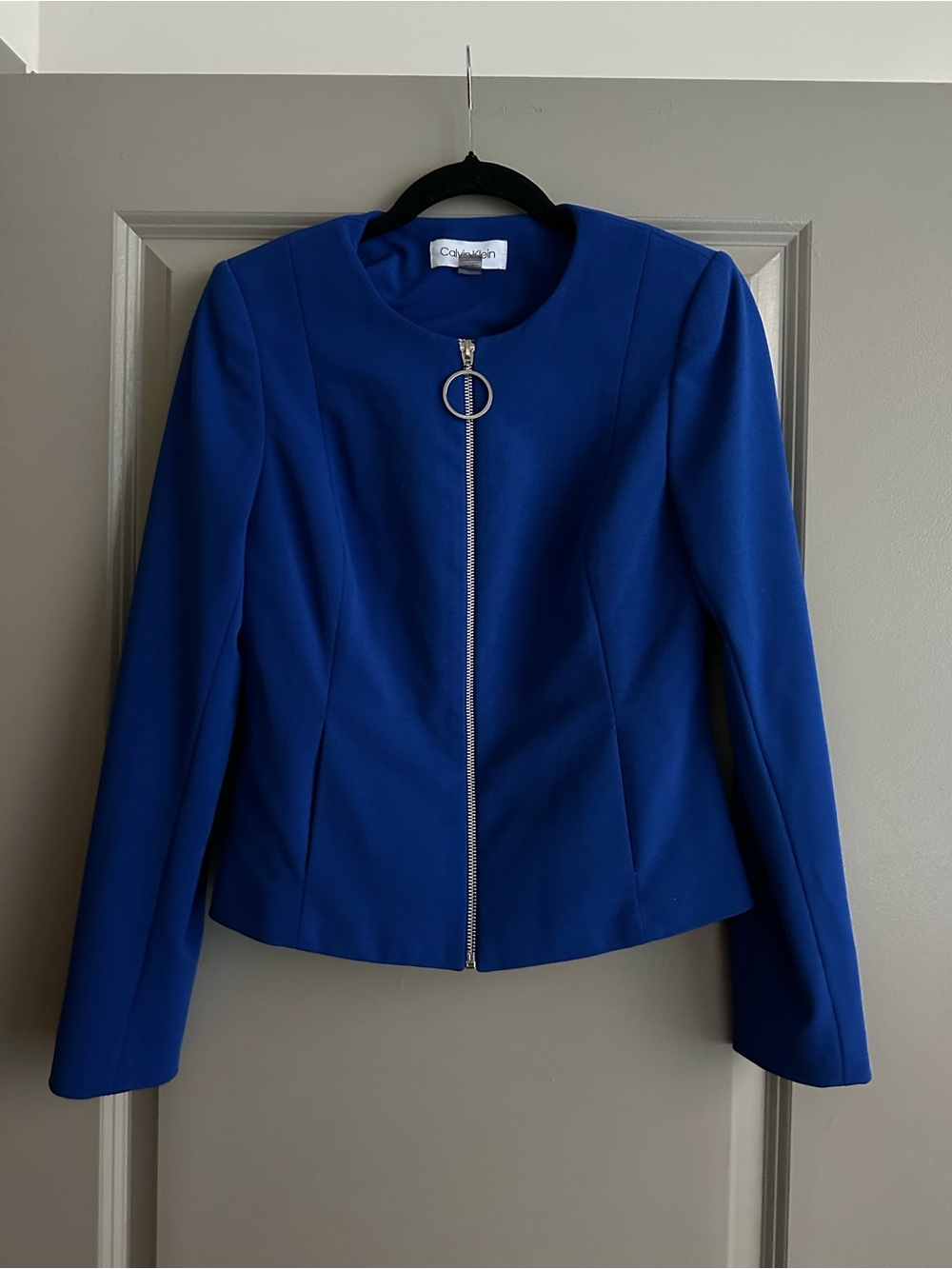 Calvin Klein Women's Royal Blue Zip-Front Jacket